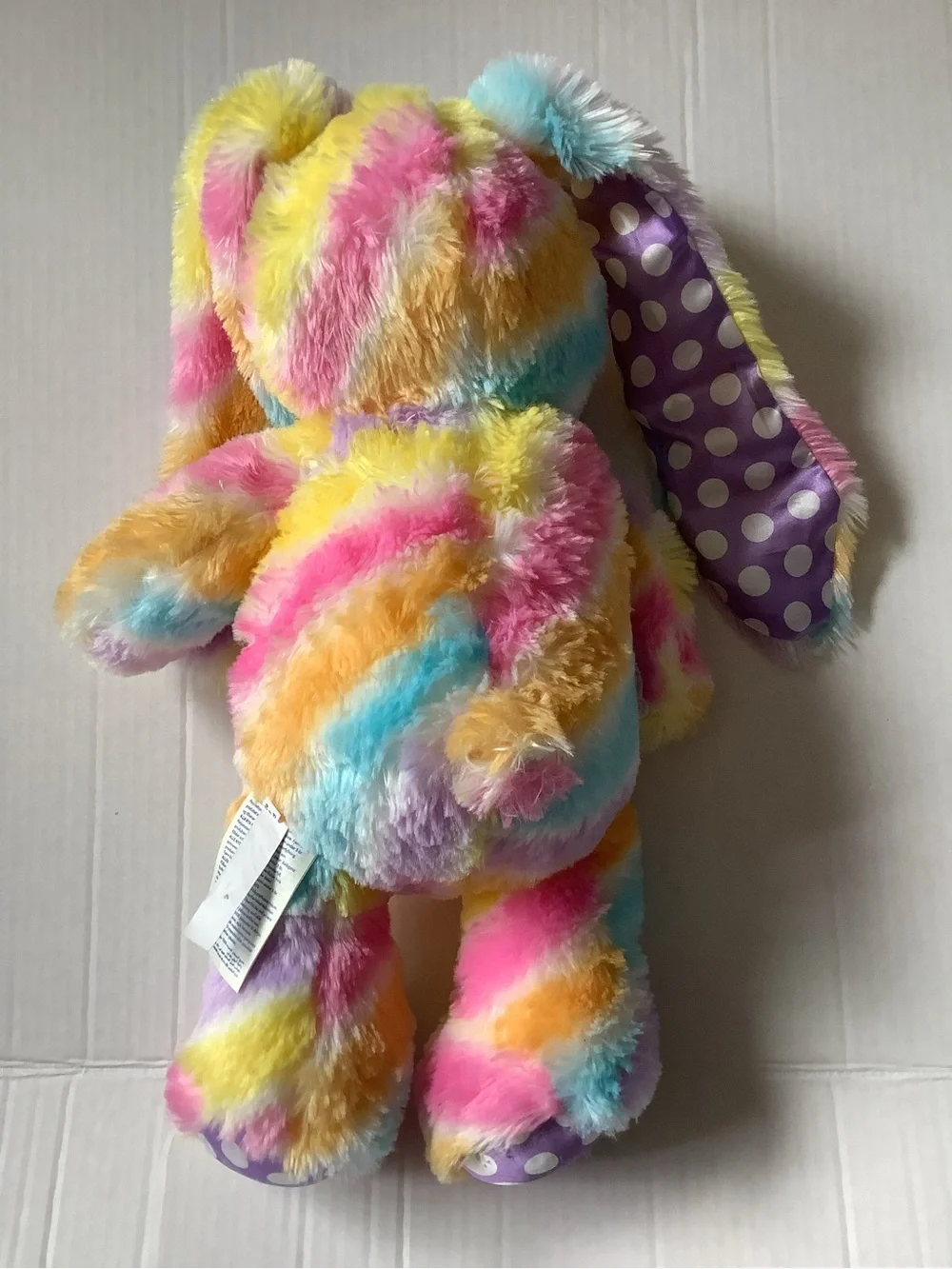 Build-A-Bear Spring Stripes Pastel Rainbow Easter Bunny Plush 17”
